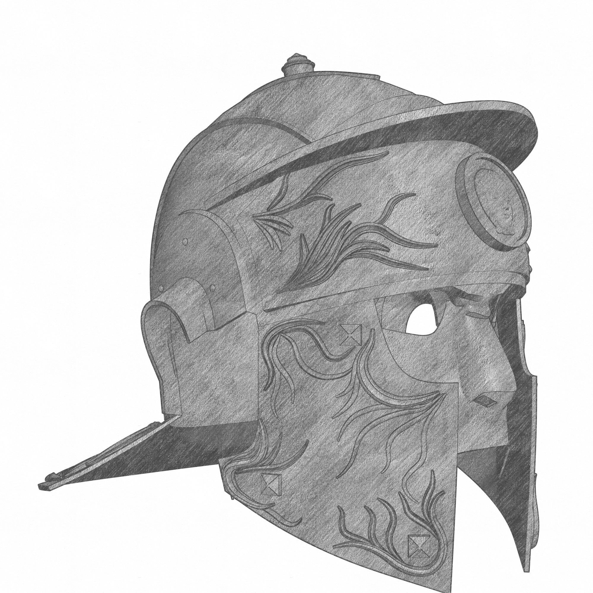 Roman Praetorian Helmet 3D print model_10