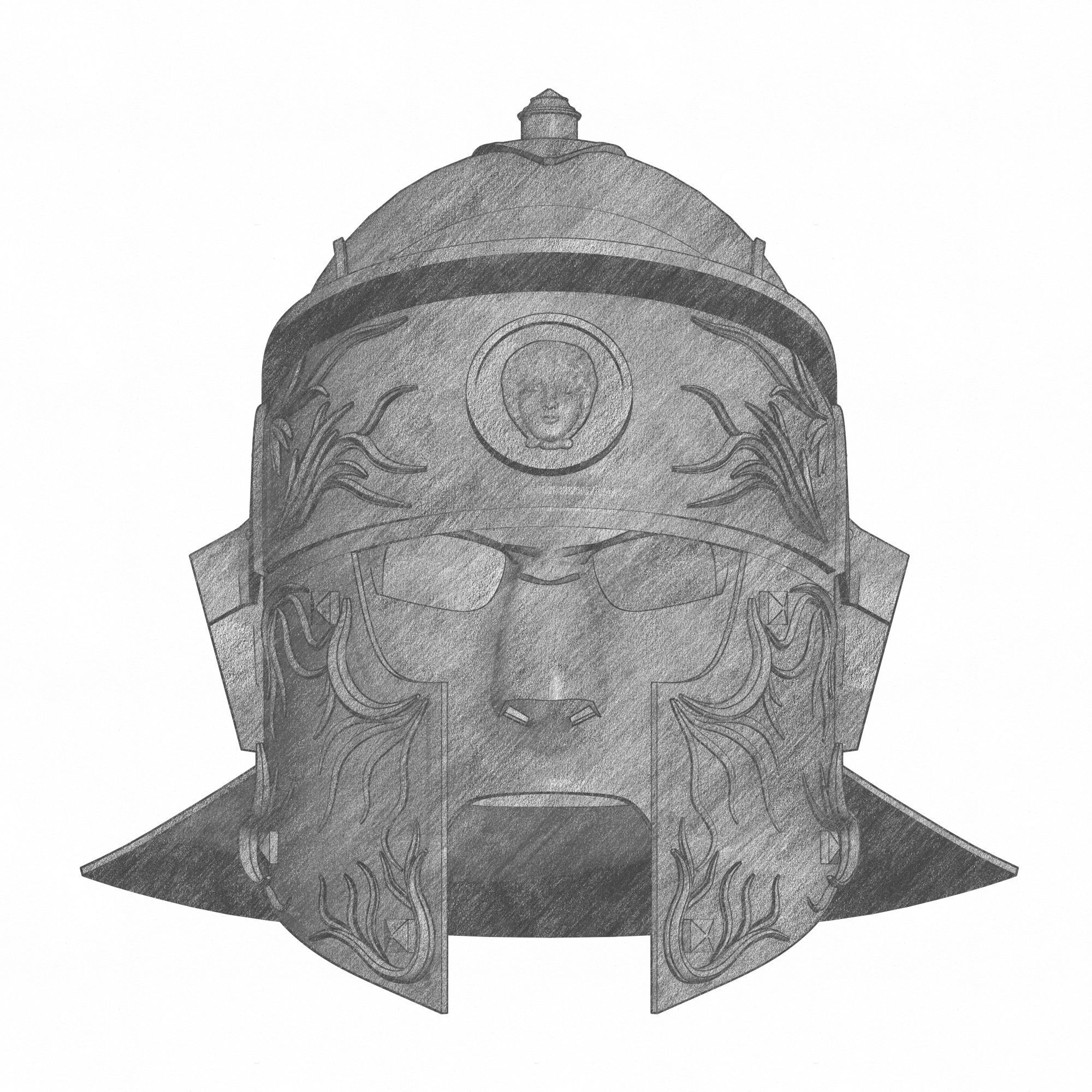 Roman Praetorian Helmet 3D print model_9