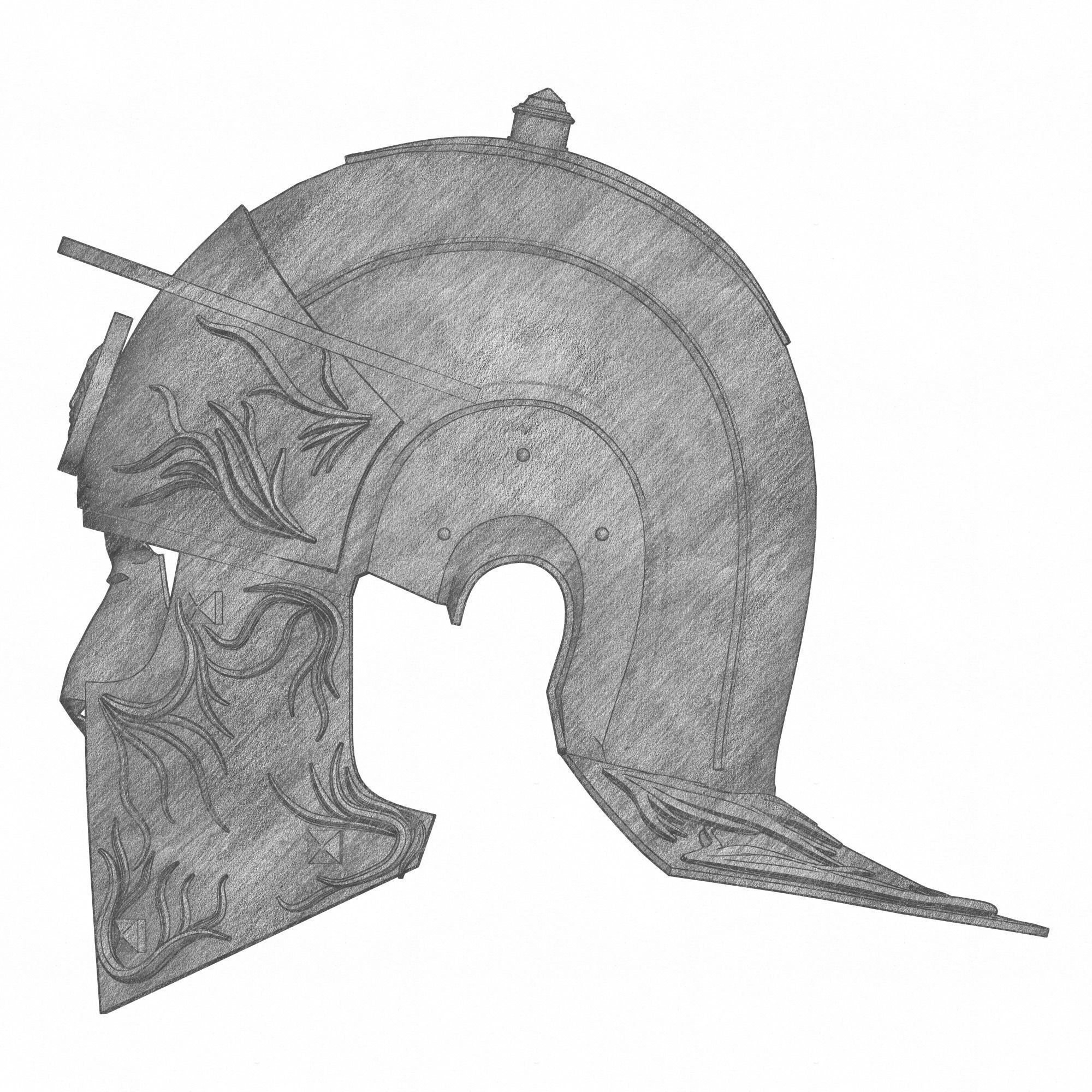 Roman Praetorian Helmet 3D print model_8