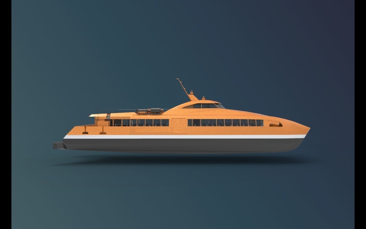 Ferry Roro Ship Catamaran Hull Low-poly 3D model_6