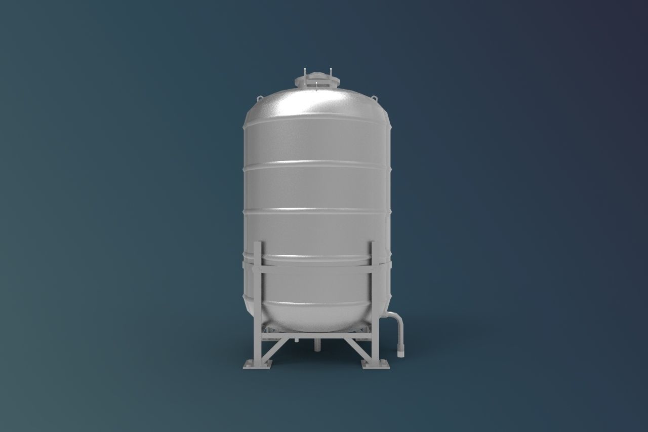 Industrial Water Tank Low-poly 3D model_6