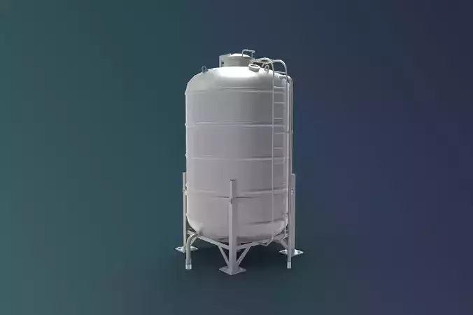 Industrial Water Tank Low-poly 3D model
