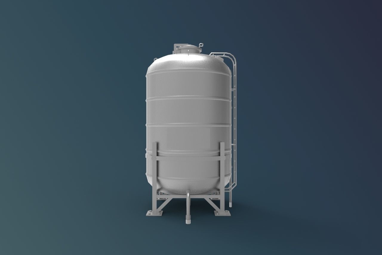 Industrial Water Tank Low-poly 3D model_4