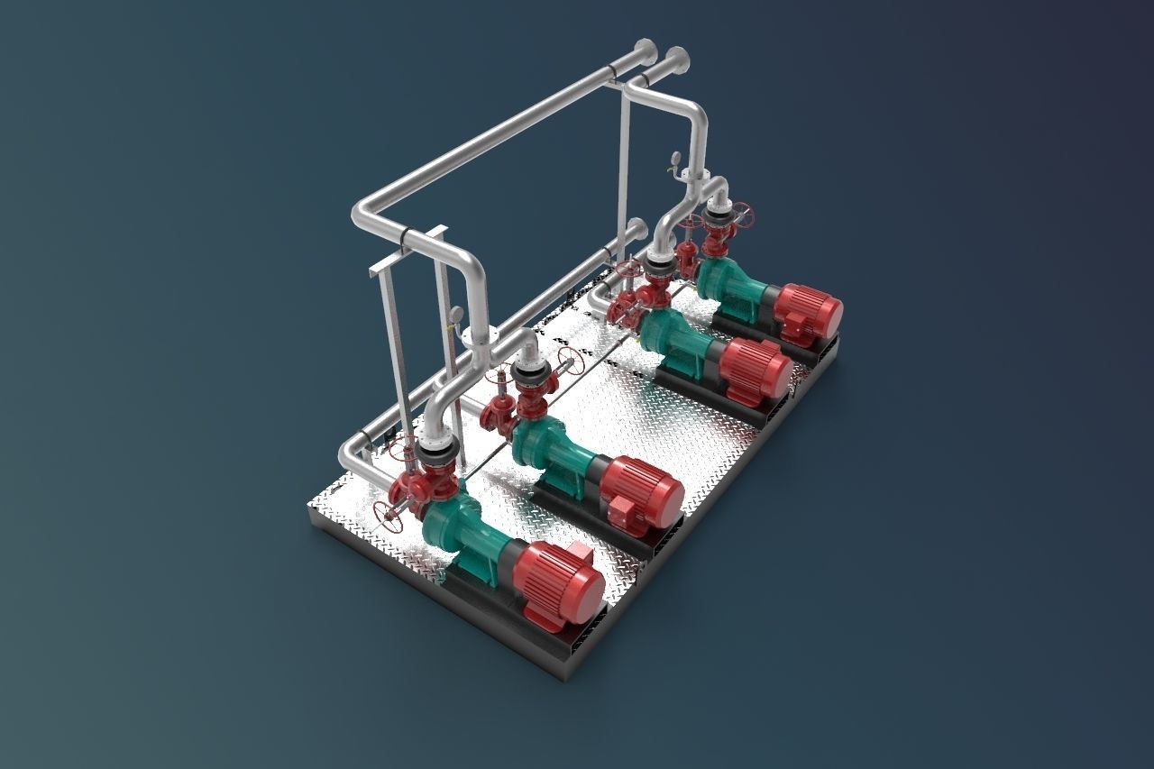 Piping System Model 3D model_2