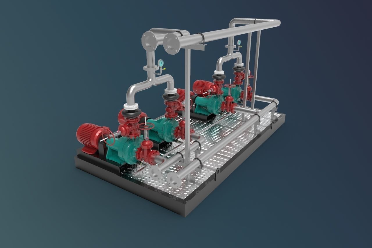 Piping System Model 3D model_5