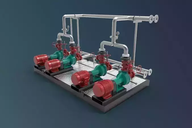 Piping System Model 3D model