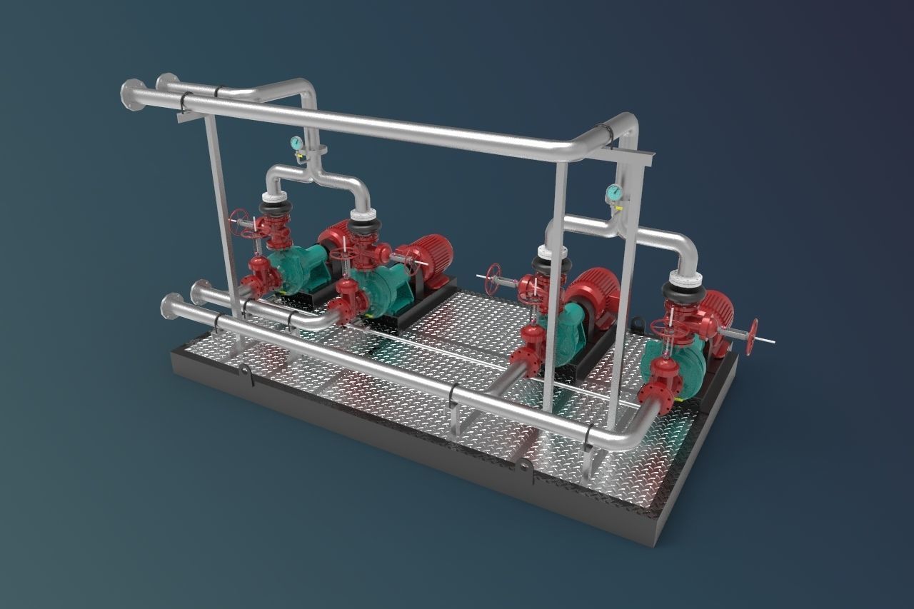 Piping System Model 3D model_1