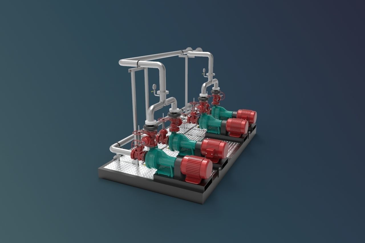 Piping System Model 3D model_4