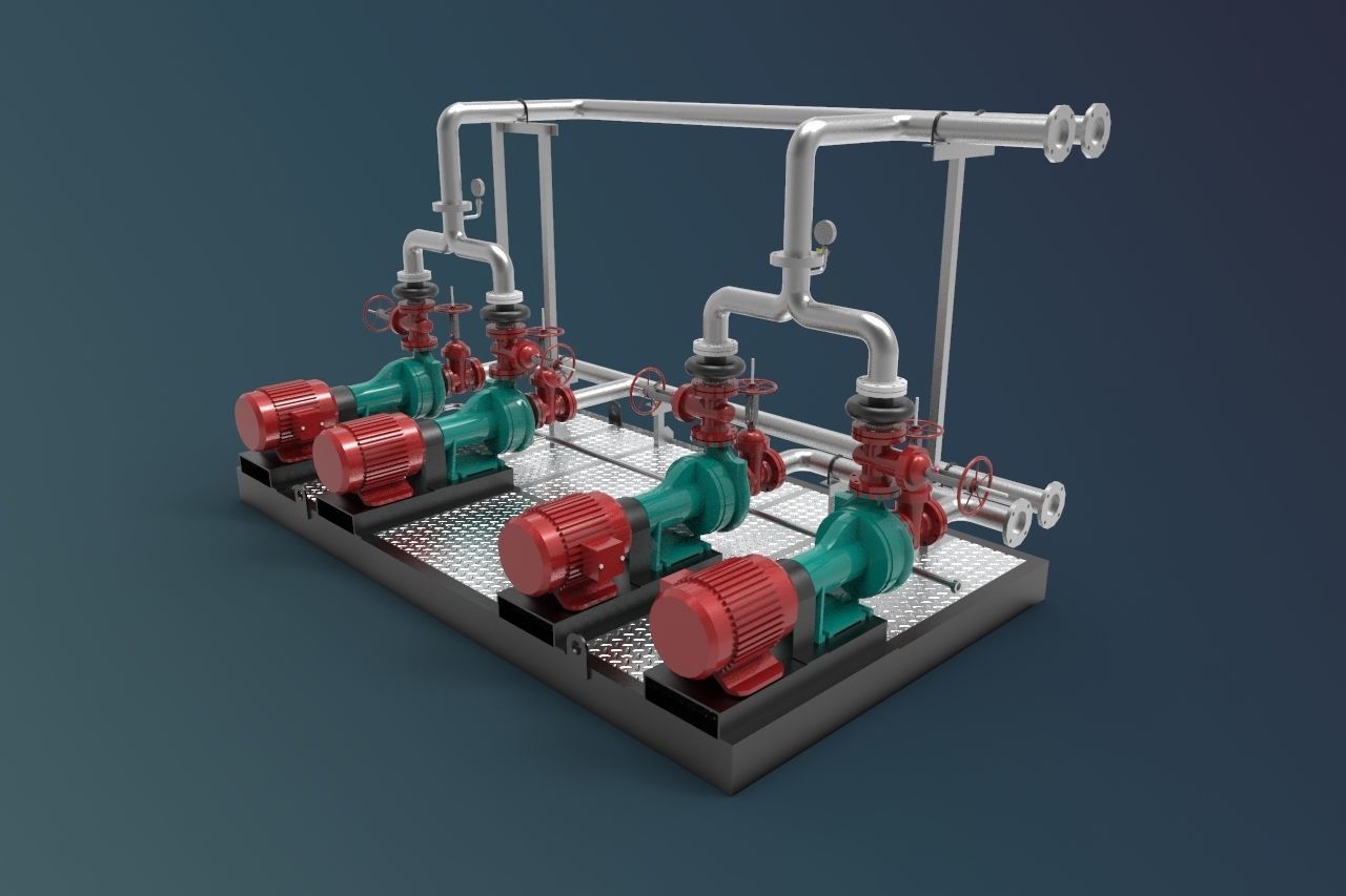 Piping System Model 3D model_3