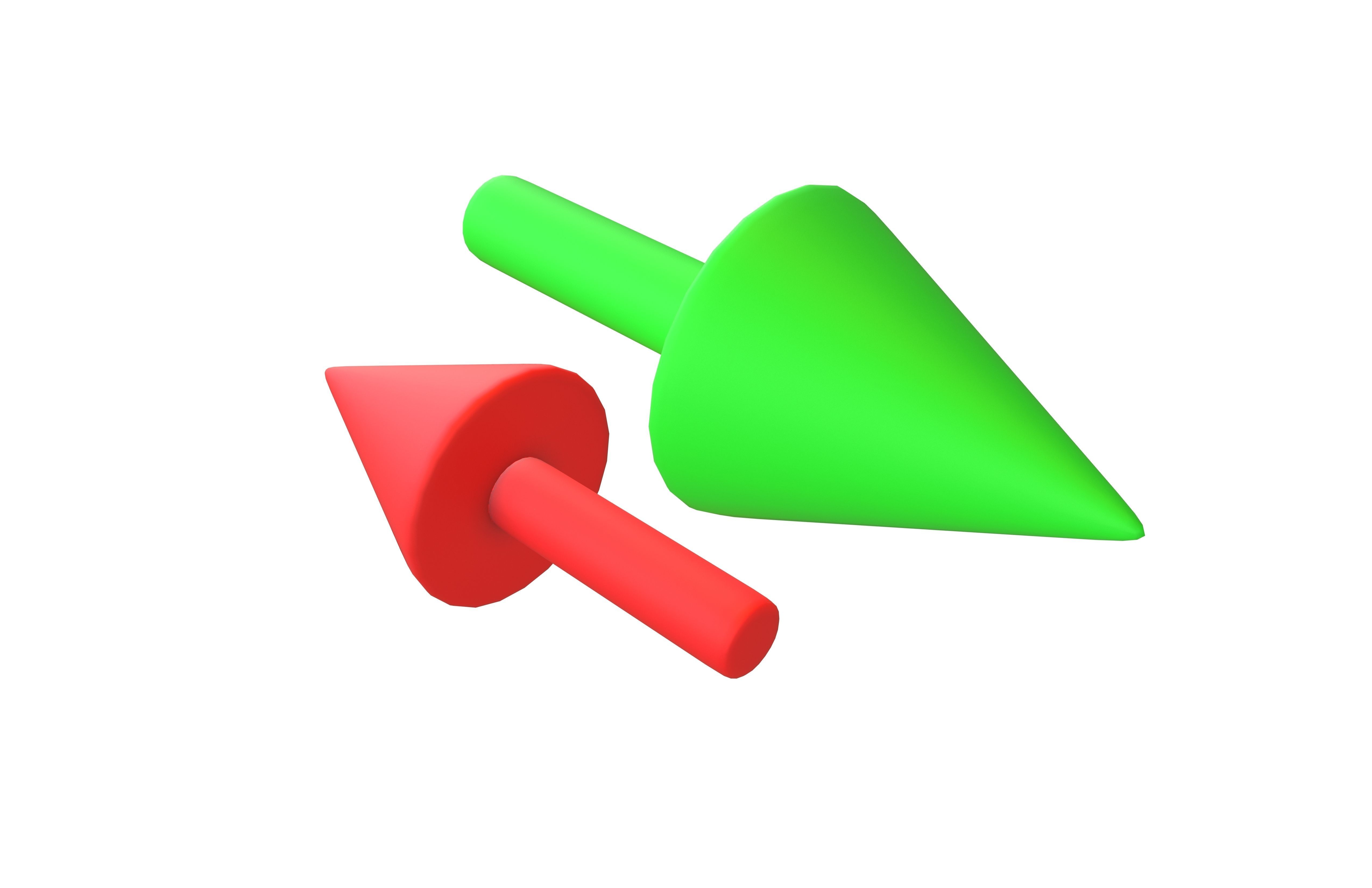 Right and Left Arrow v1 001 Low-poly 3D model_2
