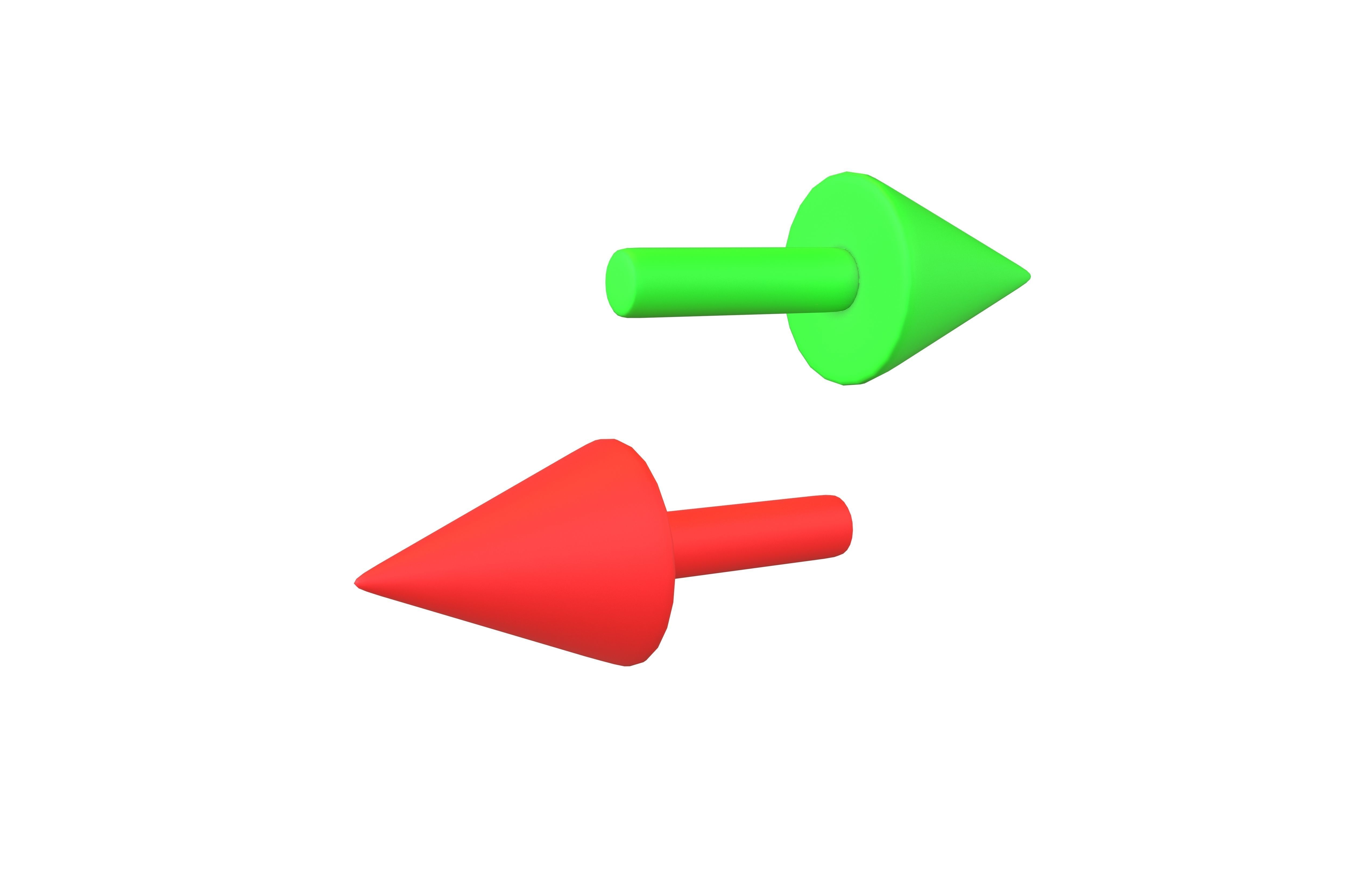 Right and Left Arrow v1 001 Low-poly 3D model_1