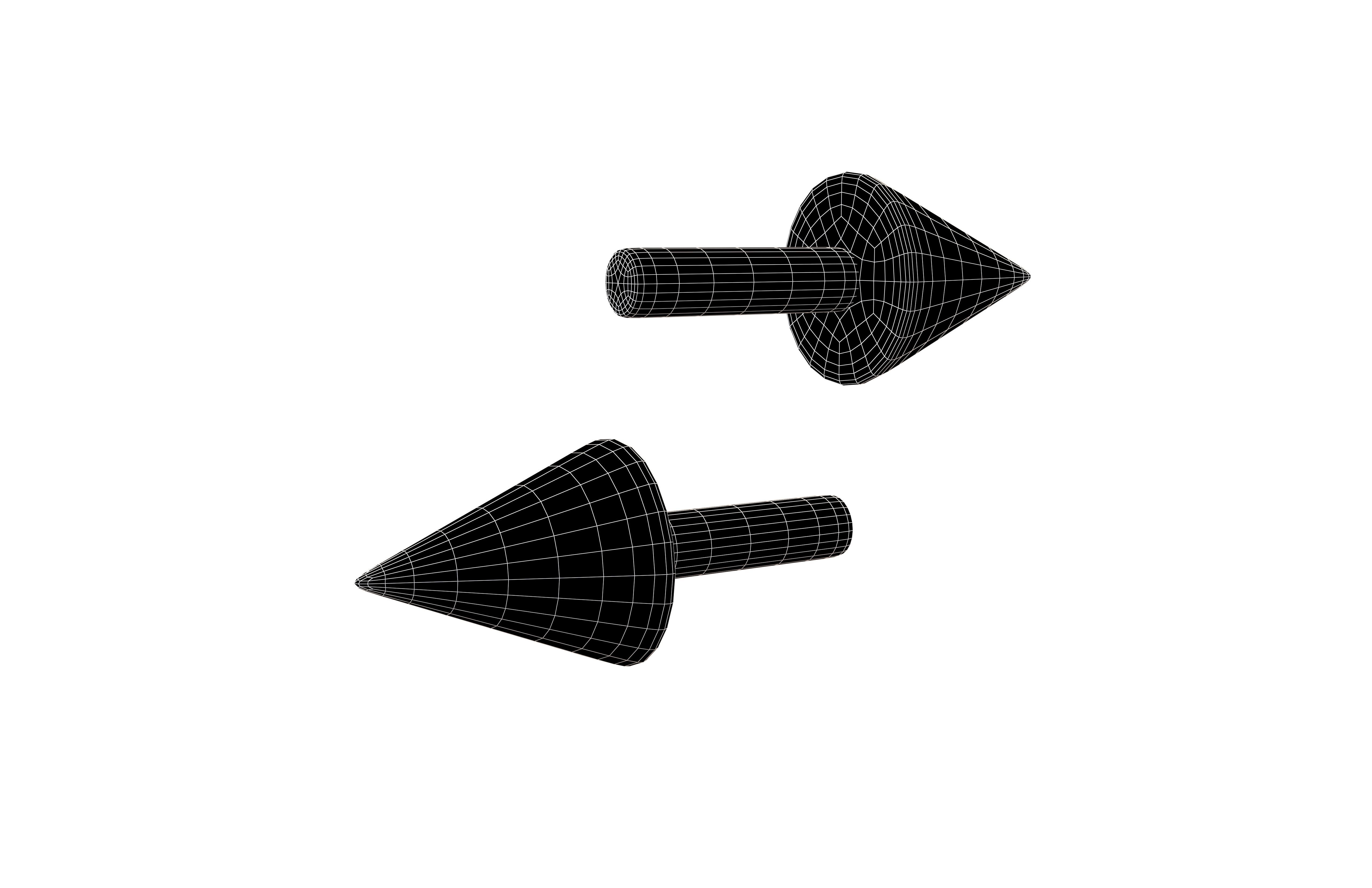 Right and Left Arrow v1 001 Low-poly 3D model_7