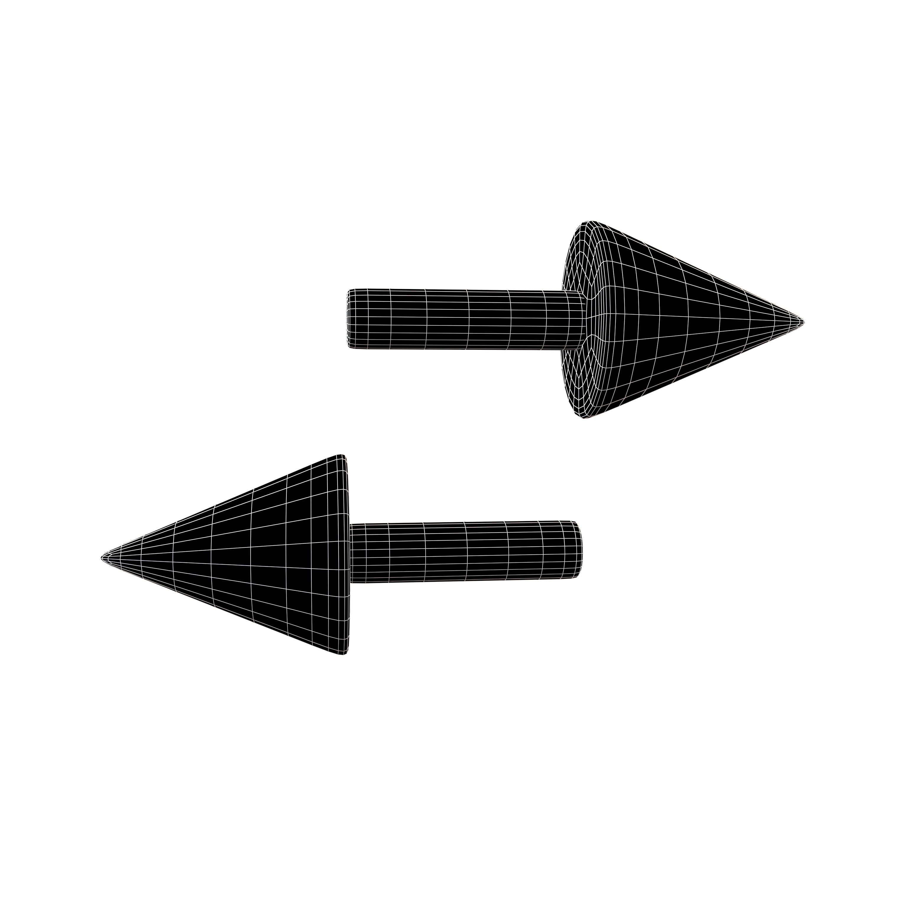 Right and Left Arrow v1 001 Low-poly 3D model_6