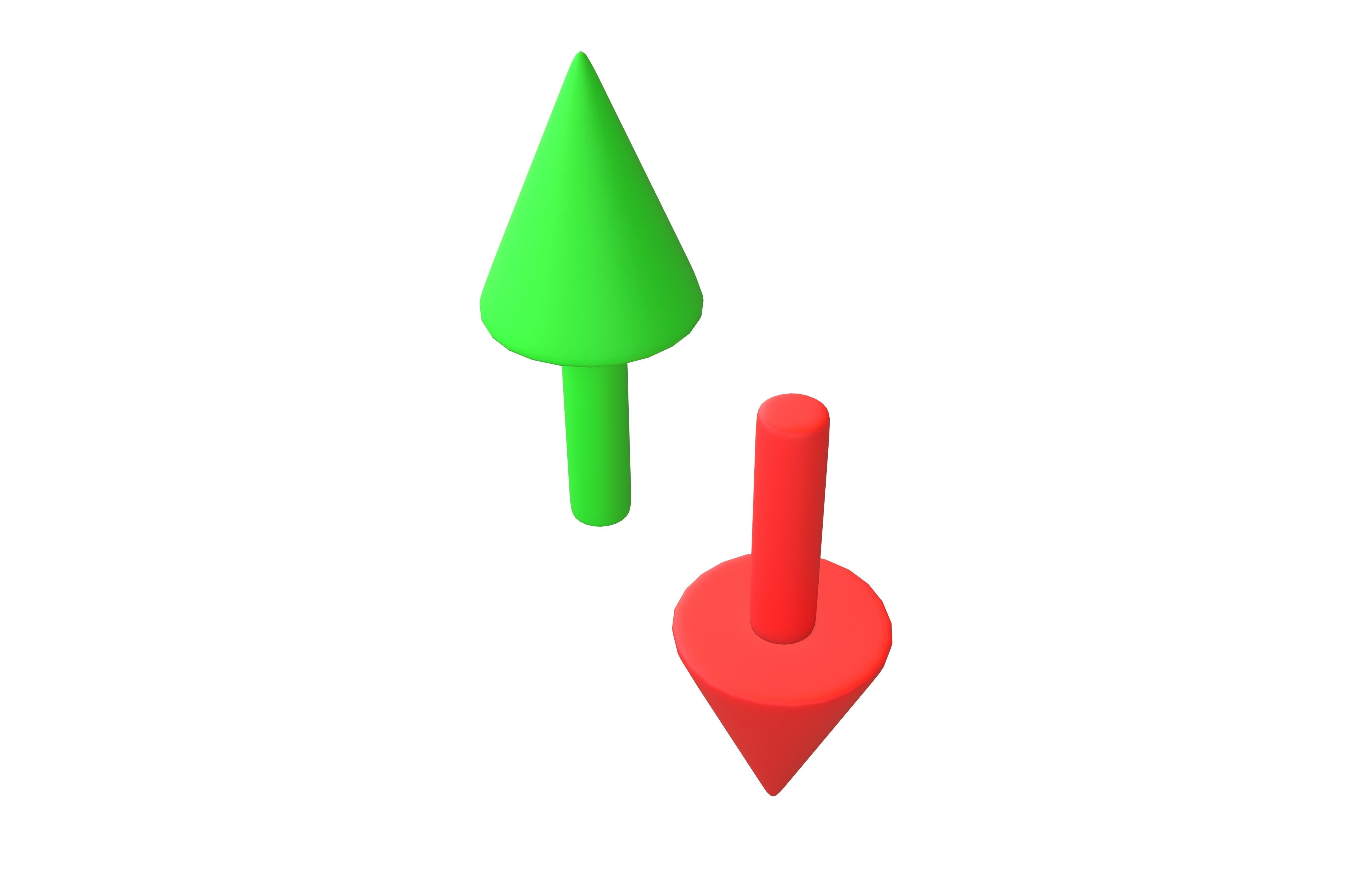Up and Down Arrow v1 001 Low-poly 3D model_1