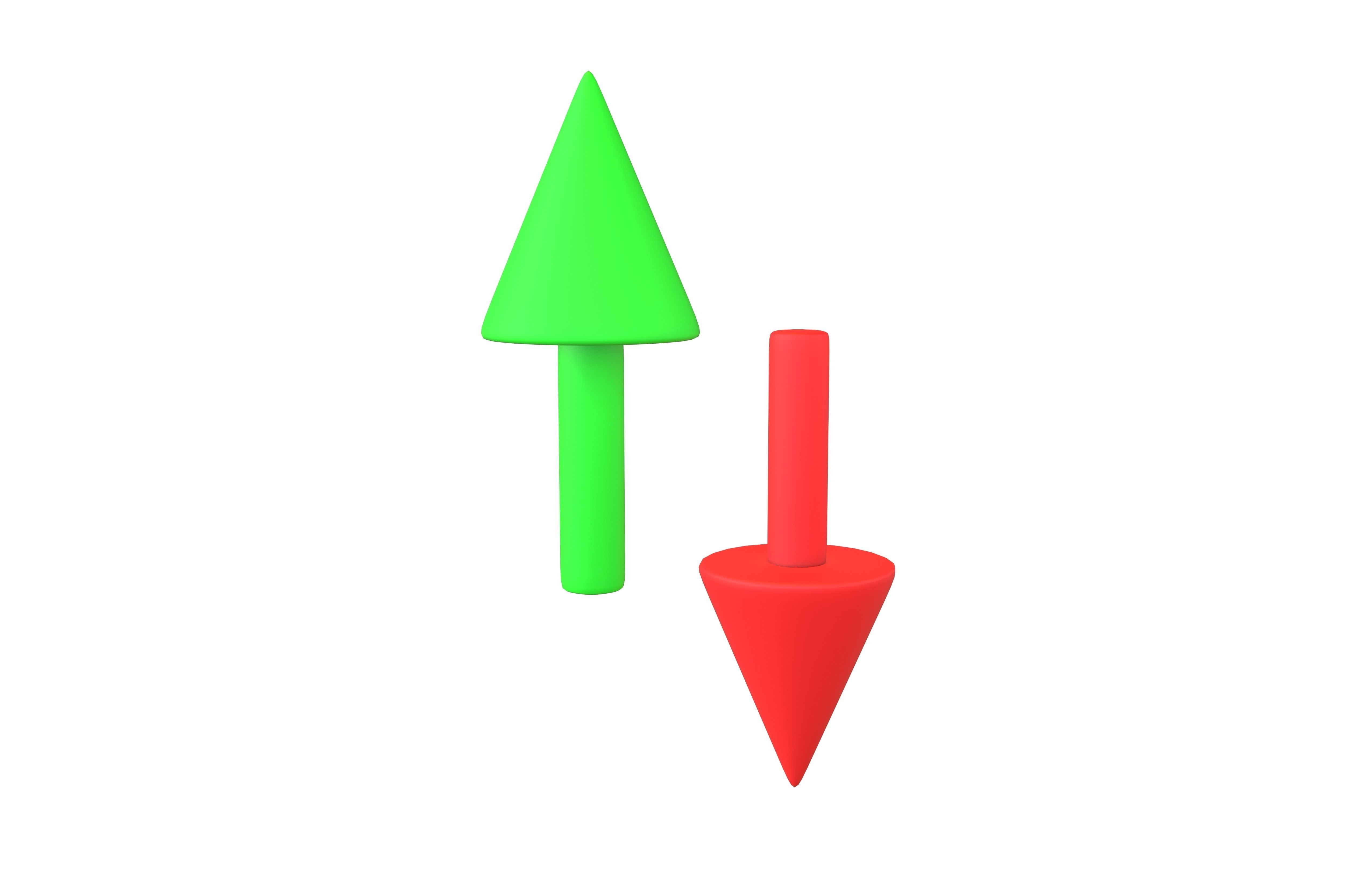 Up and Down Arrow v1 001 Low-poly 3D model_2