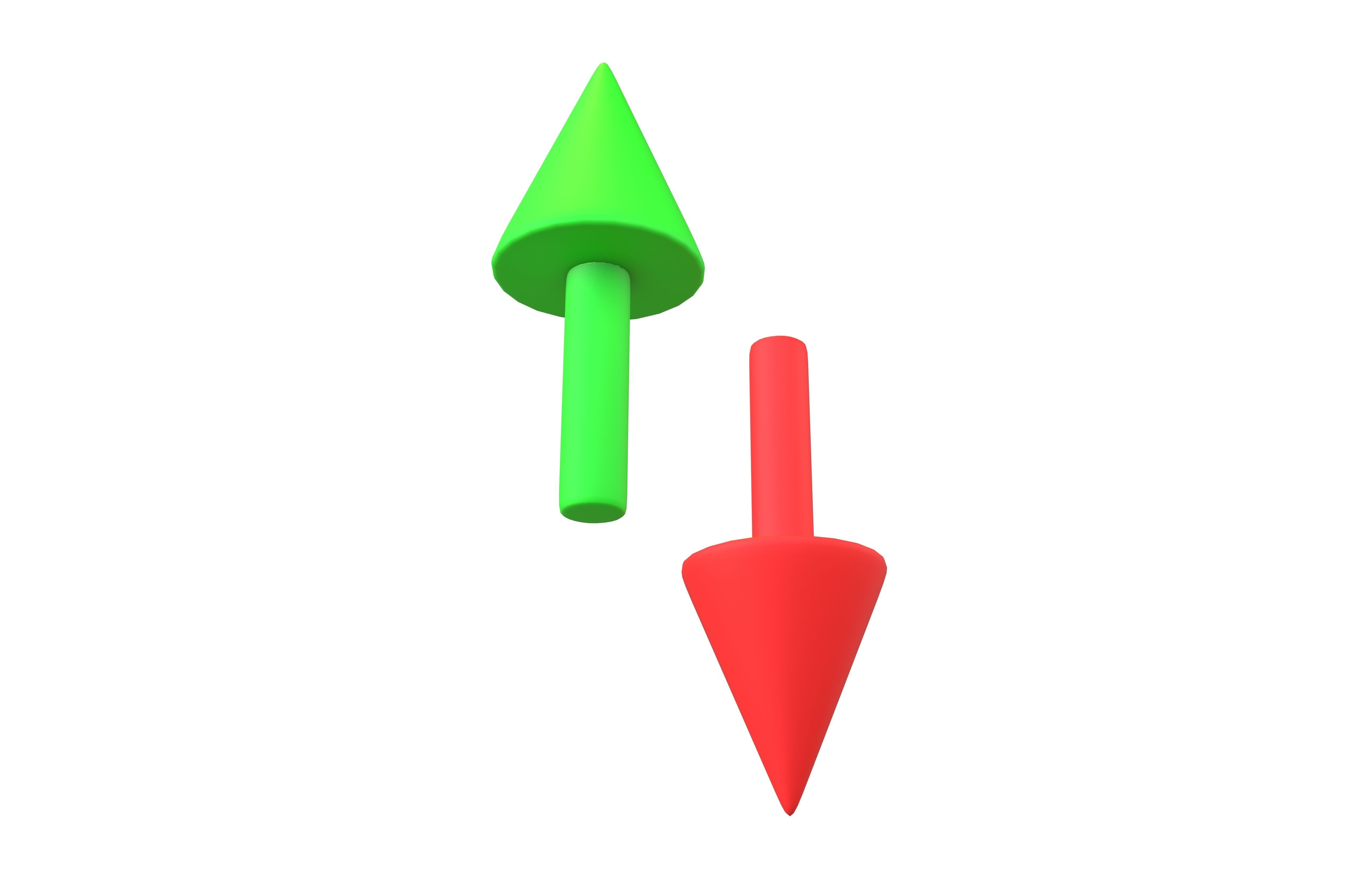 Up and Down Arrow v1 001 Low-poly 3D model_3
