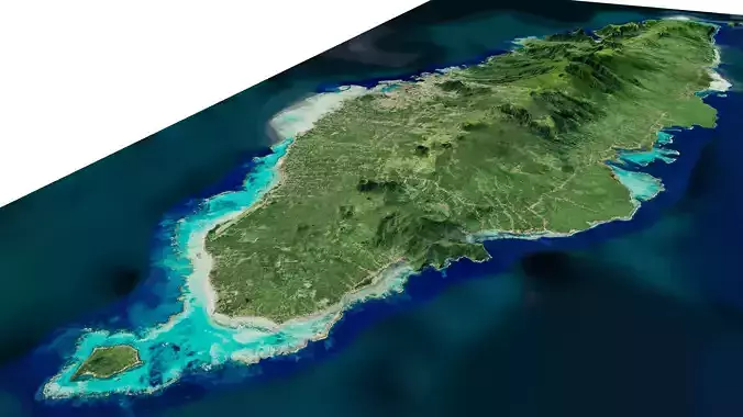 Upolu island samoa full 3d model terrain