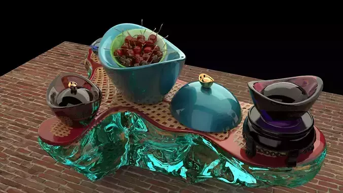  Chinese gold Ingot and cheery  