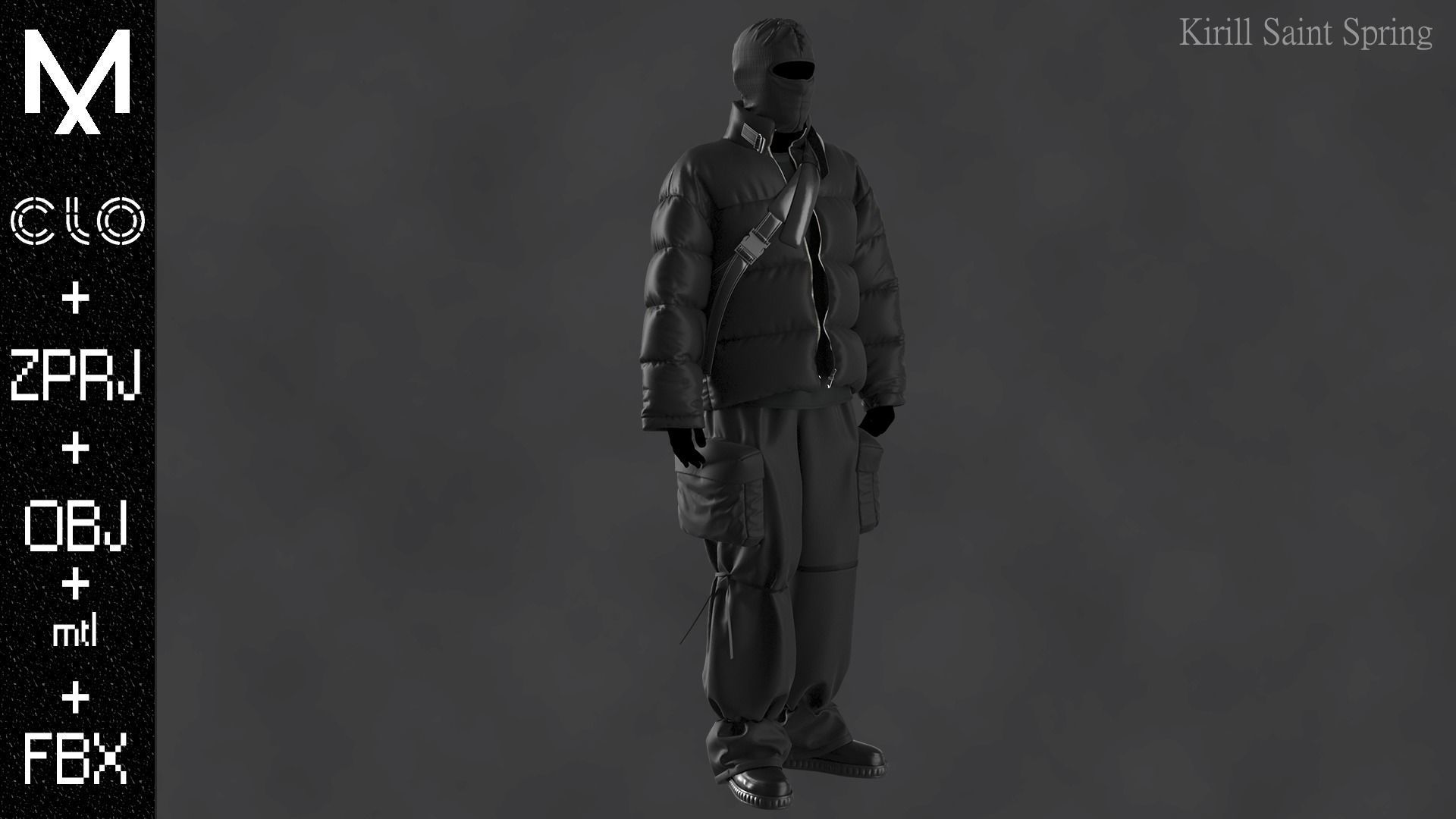 New Outfit Male Marvelous designer Clo3d OBJ mtl FBX ZPRJ 3D model_4