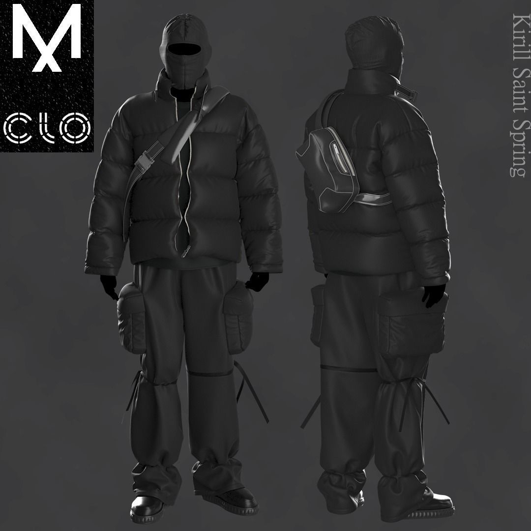 New Outfit Male Marvelous designer Clo3d OBJ mtl FBX ZPRJ 3D model_1