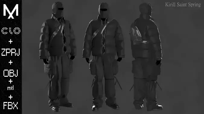 New Outfit Male  Marvelous designer Clo3d OBJ mtl FBX ZPRJ