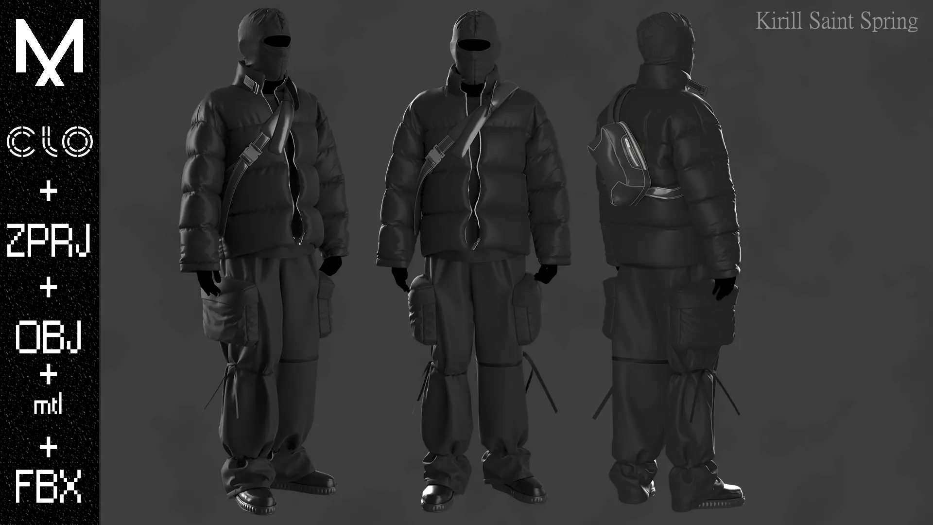 New Outfit Male Marvelous designer Clo3d OBJ mtl FBX ZPRJ 3D model_0
