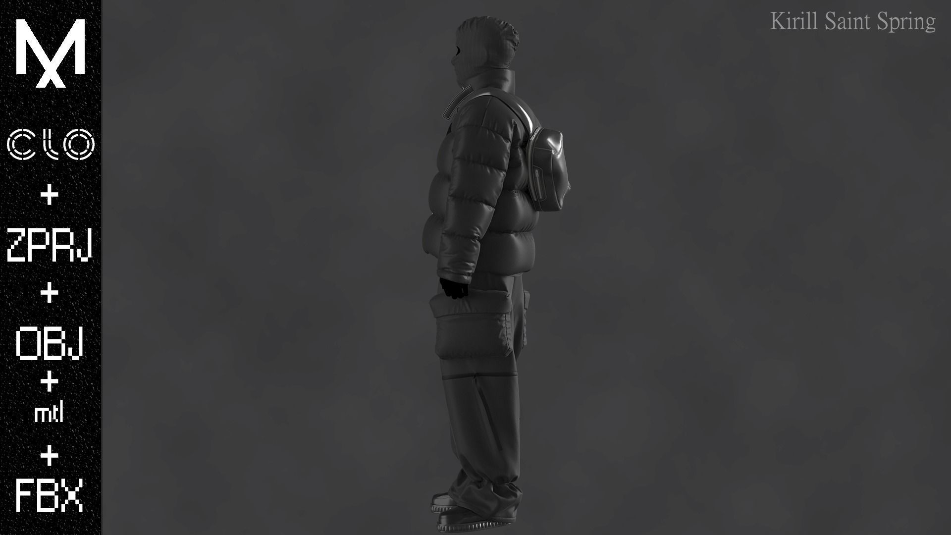 New Outfit Male Marvelous designer Clo3d OBJ mtl FBX ZPRJ 3D model_6