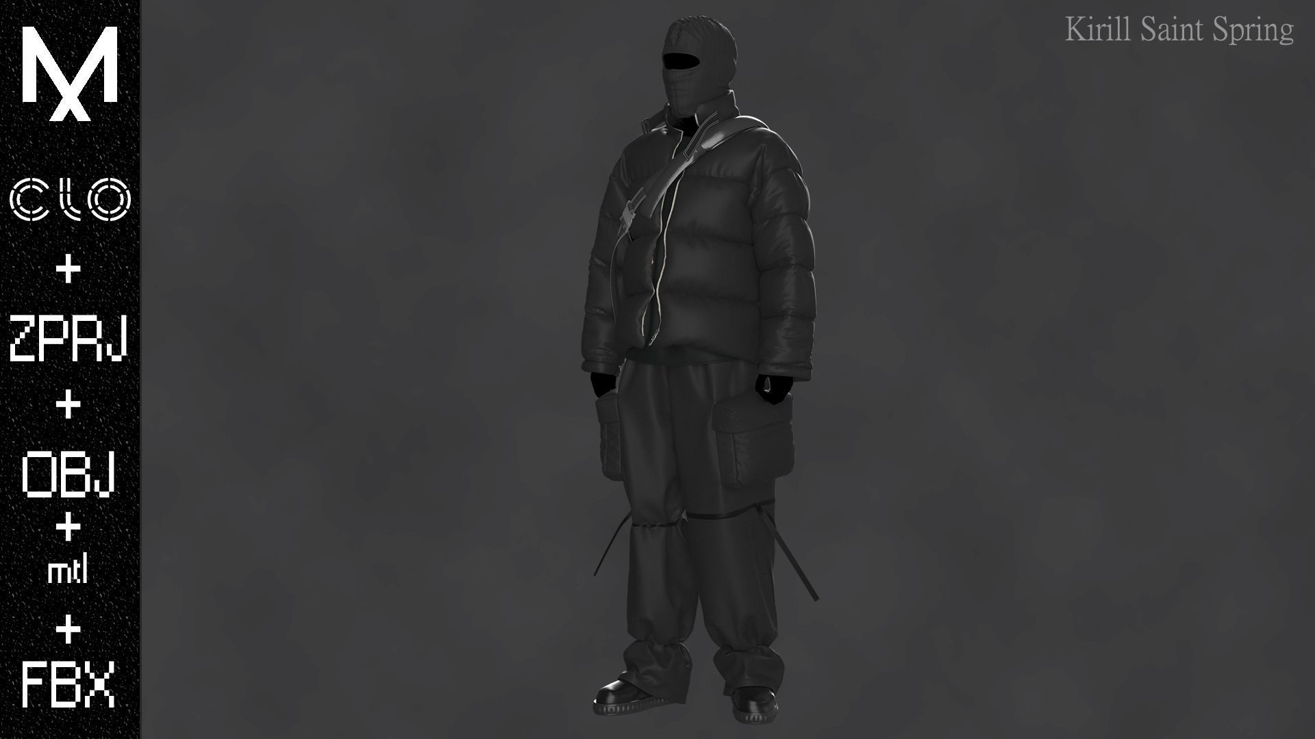 New Outfit Male Marvelous designer Clo3d OBJ mtl FBX ZPRJ 3D model_5