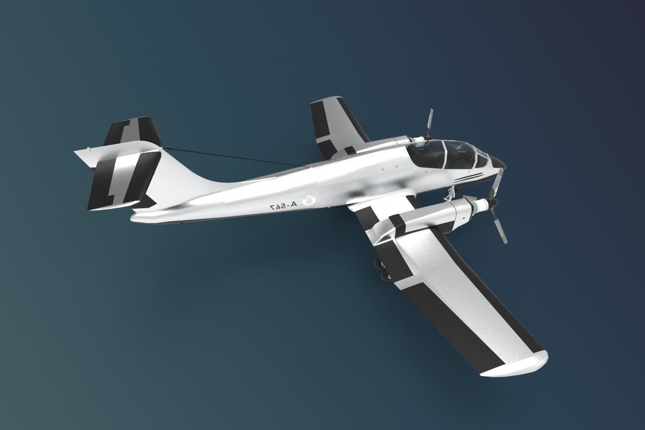 light attack aircraft FMA IA 58 Pucara 3D model_5