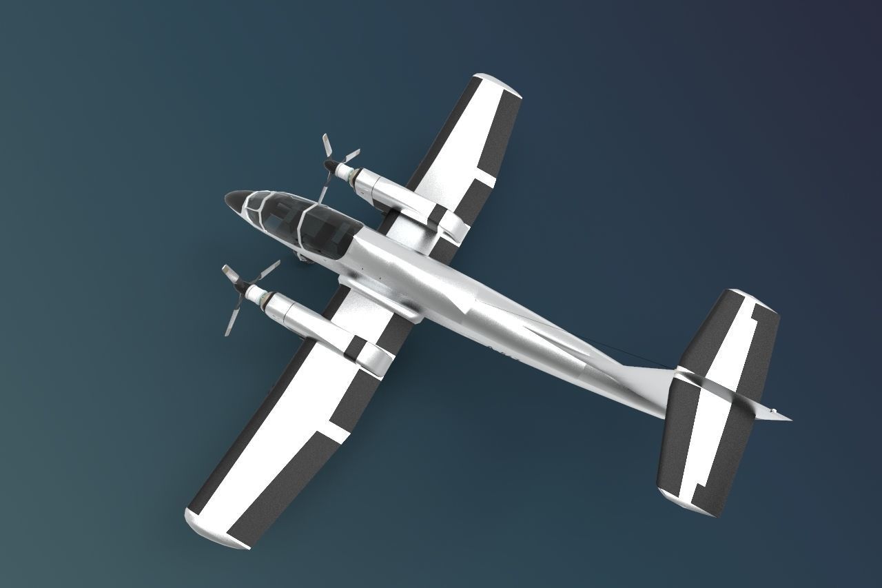 light attack aircraft FMA IA 58 Pucara 3D model_4