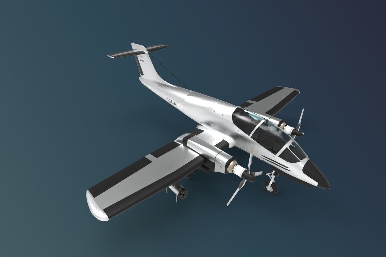 light attack aircraft FMA IA 58 Pucara 3D model_6