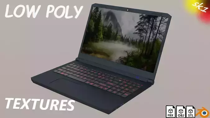 laptop Low-poly 3D model