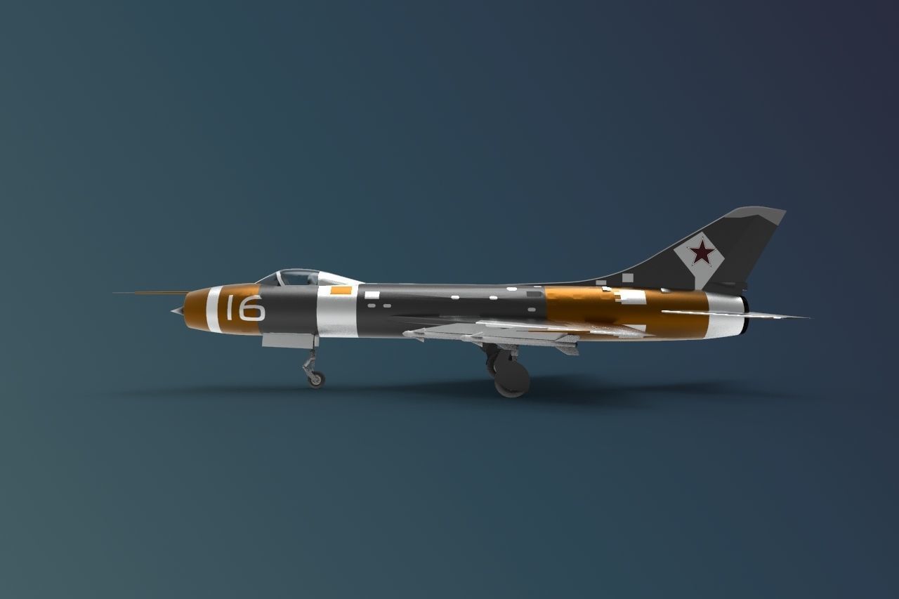 Sukhoi Su-9 Low-poly 3D model_4