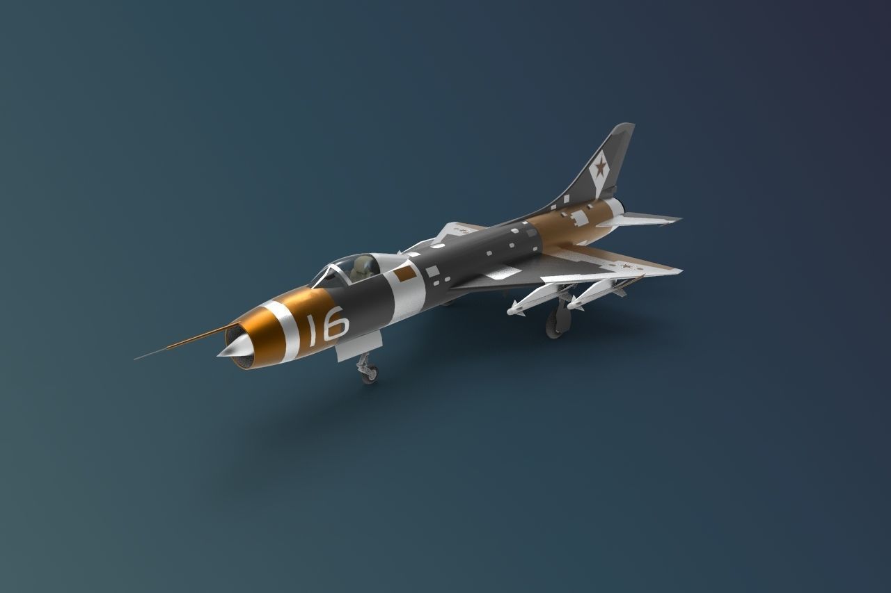 Sukhoi Su-9 Low-poly 3D model_3