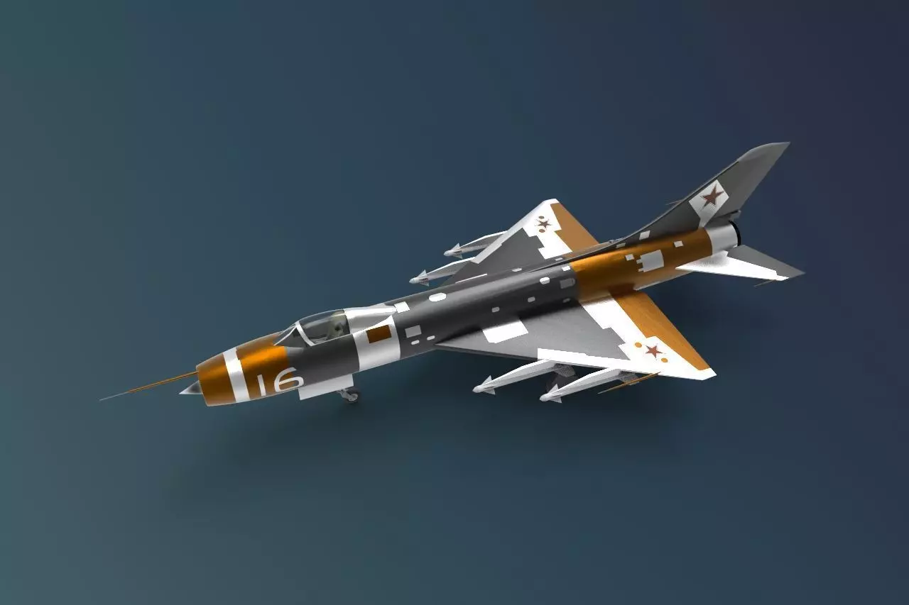 Sukhoi Su-9 Low-poly 3D model_0