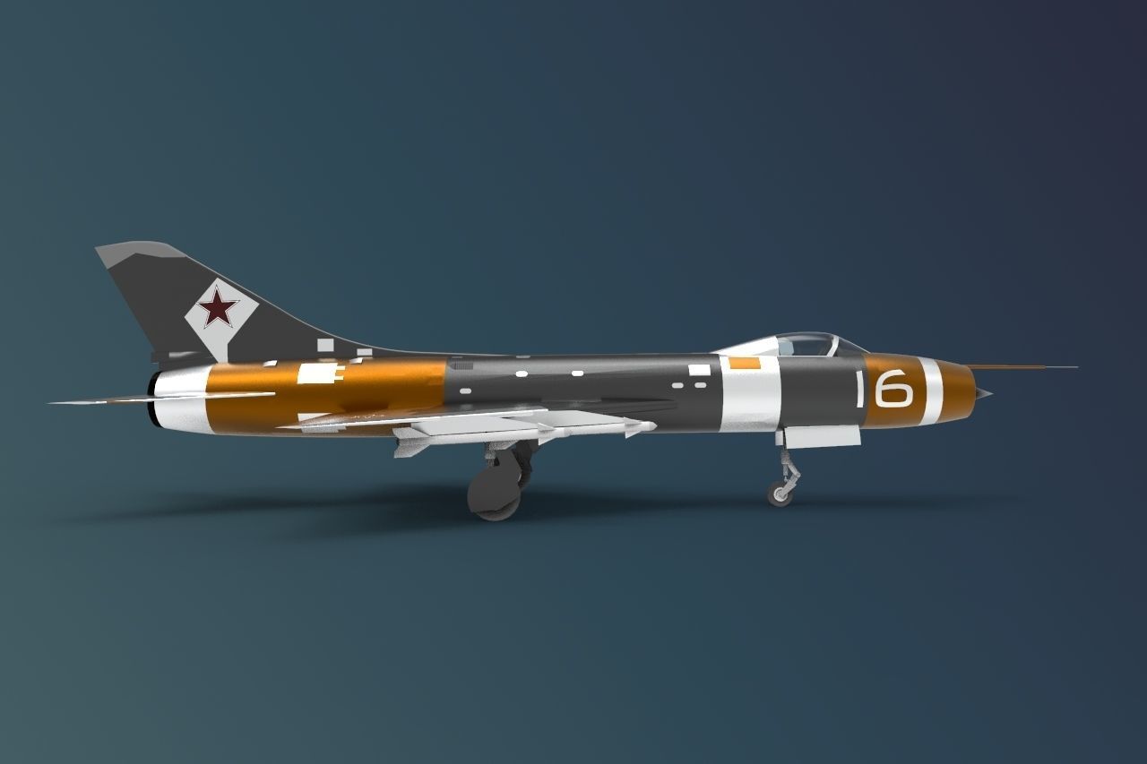 Sukhoi Su-9 Low-poly 3D model_5