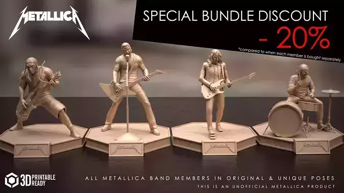 METALLICA SPECIAL BUNDLE  ALL BAND MEMBERS 3D print model