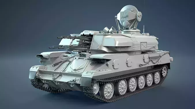 ZSU-23-4 Shilka High-Poly 3D model