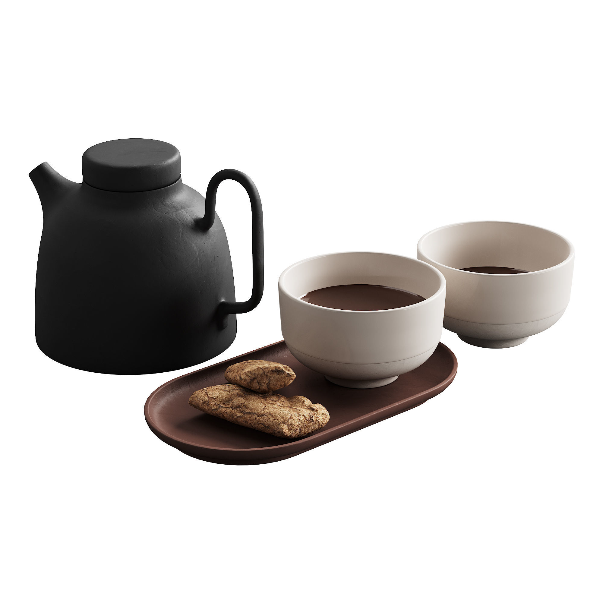 405 eat and drinks decor set 05 tea with cookies and water 3D model_7