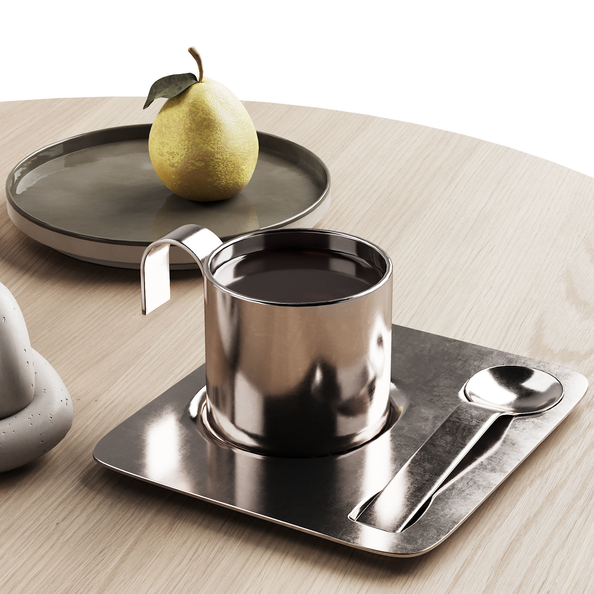 406 decorative set 041 folded vase pear and tea 3D model_2