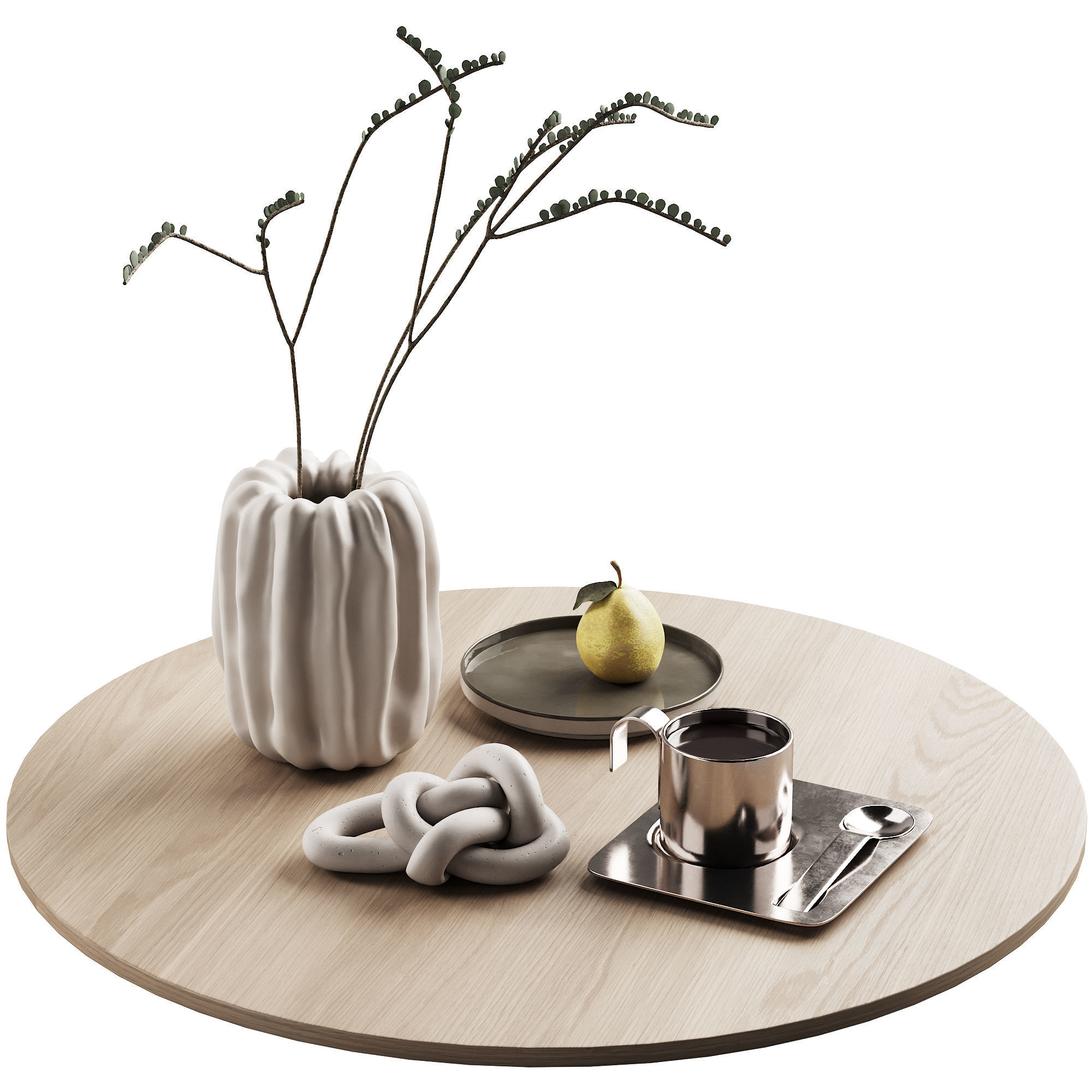 406 decorative set 041 folded vase pear and tea 3D model_1