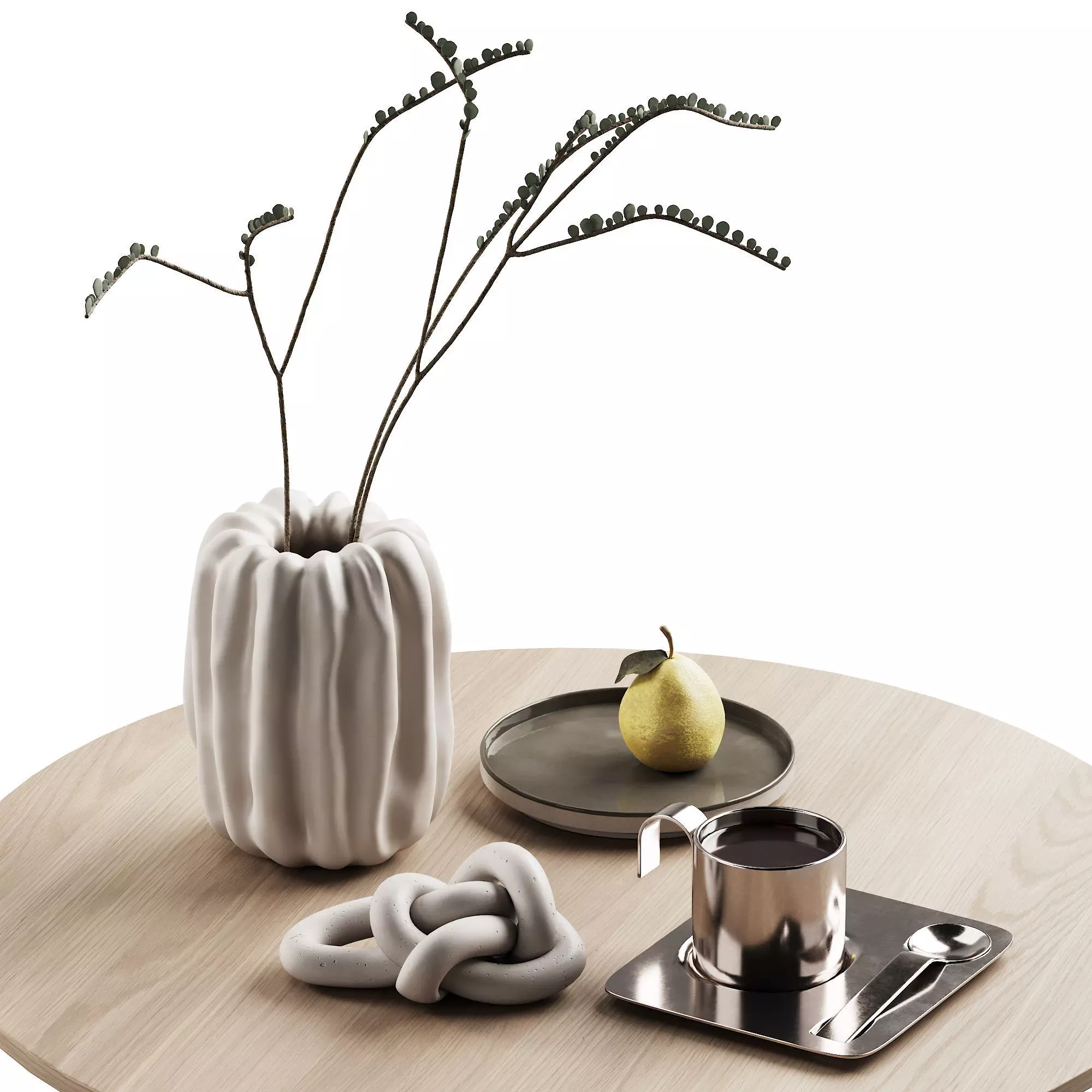 406 decorative set 041 folded vase pear and tea 3D model_0