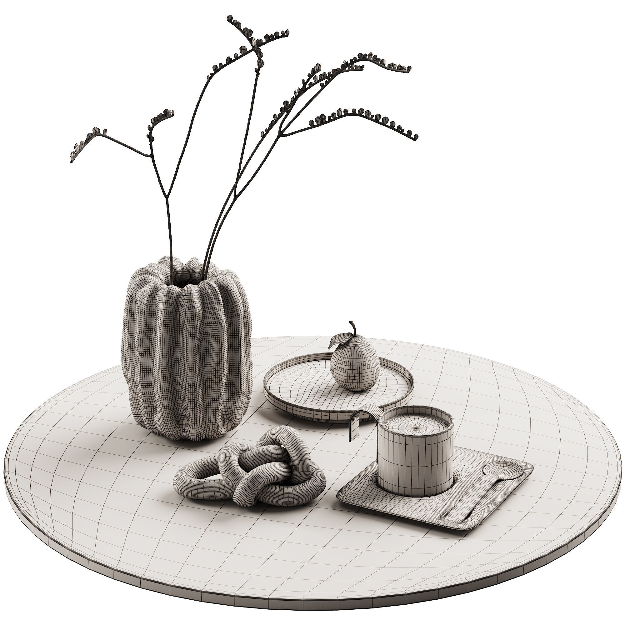 406 decorative set 041 folded vase pear and tea 3D model_7