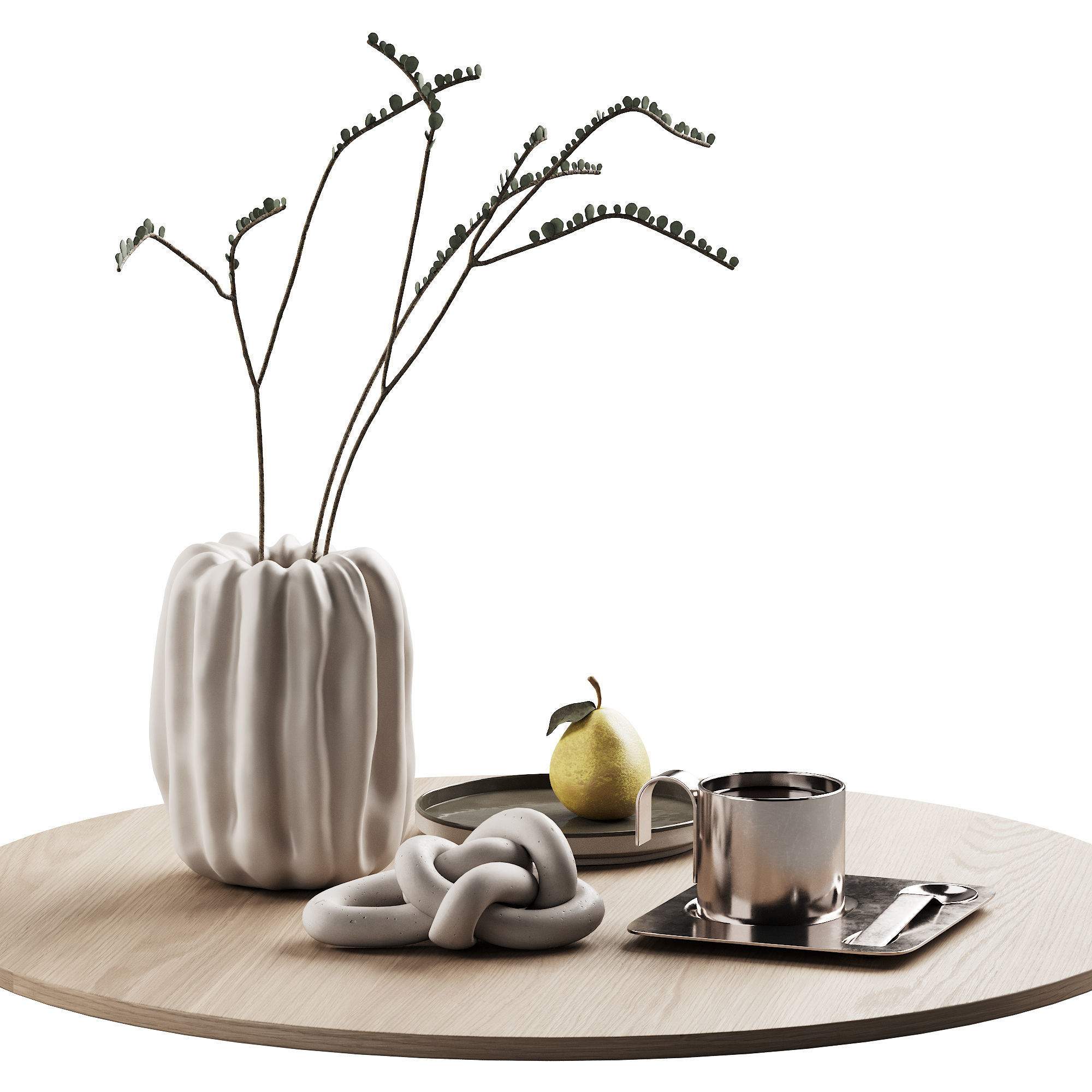 406 decorative set 041 folded vase pear and tea 3D model_6