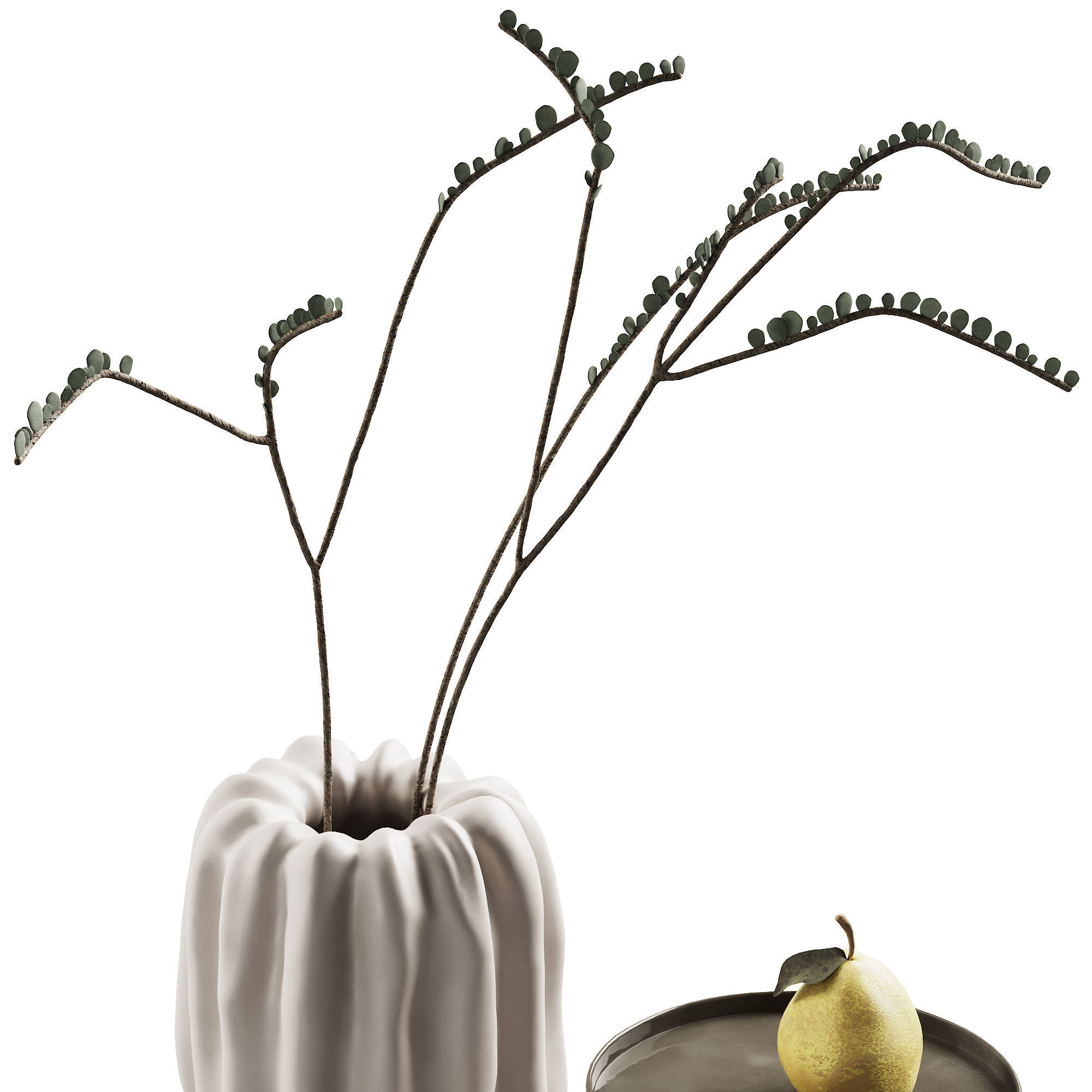 406 decorative set 041 folded vase pear and tea 3D model_3