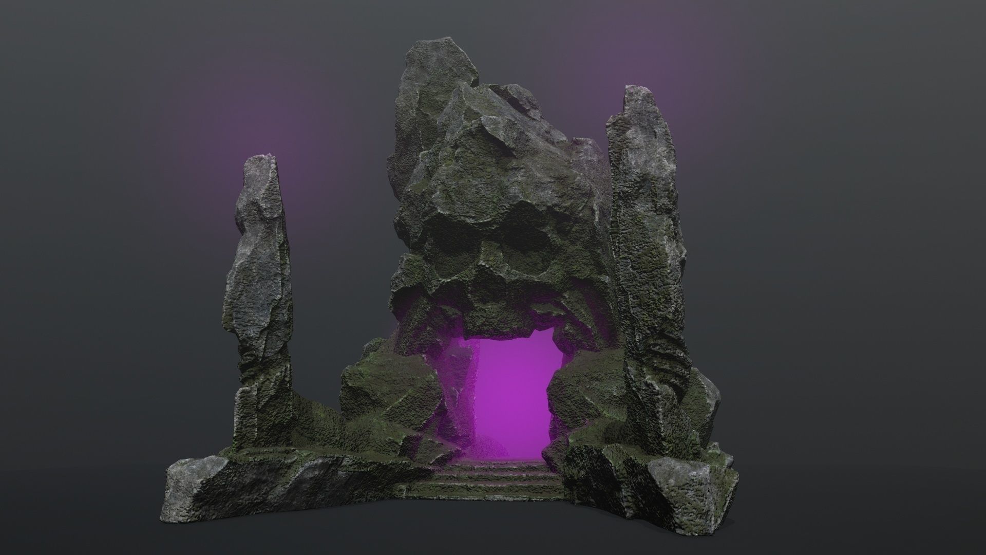 skull gate Low-poly 3D model_1