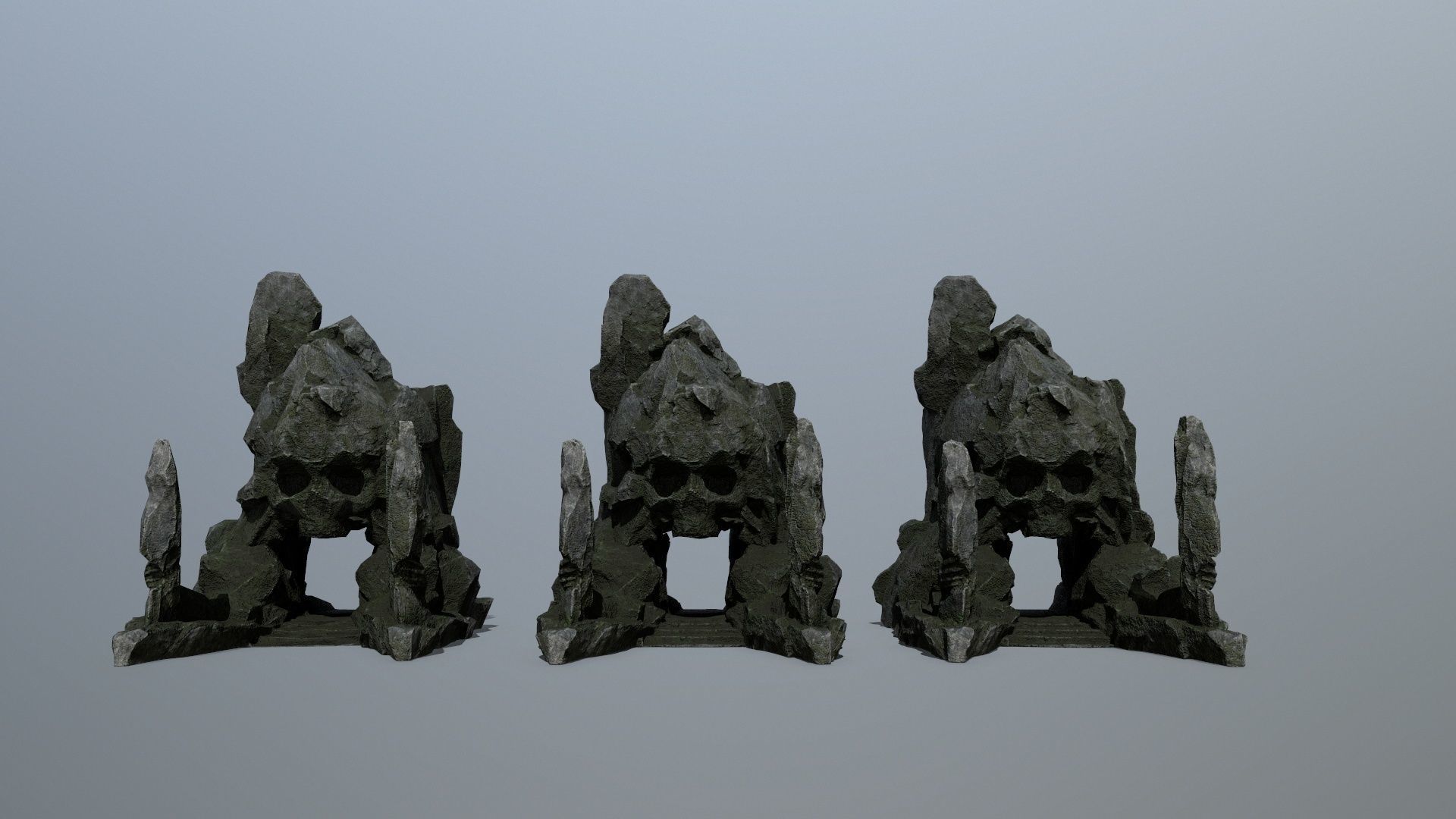 skull gate Low-poly 3D model_11