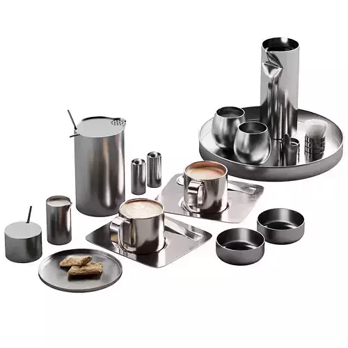 407 eat and drinks decor set 06 metal coffee water kit for cafe