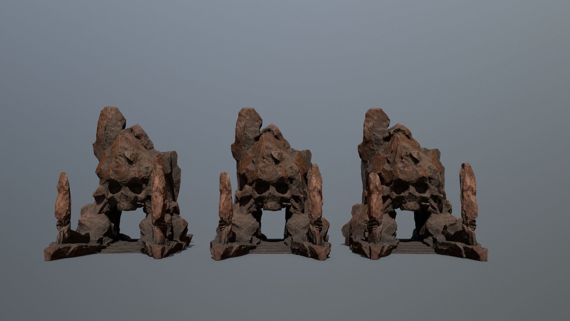 skull gate Low-poly 3D model_11