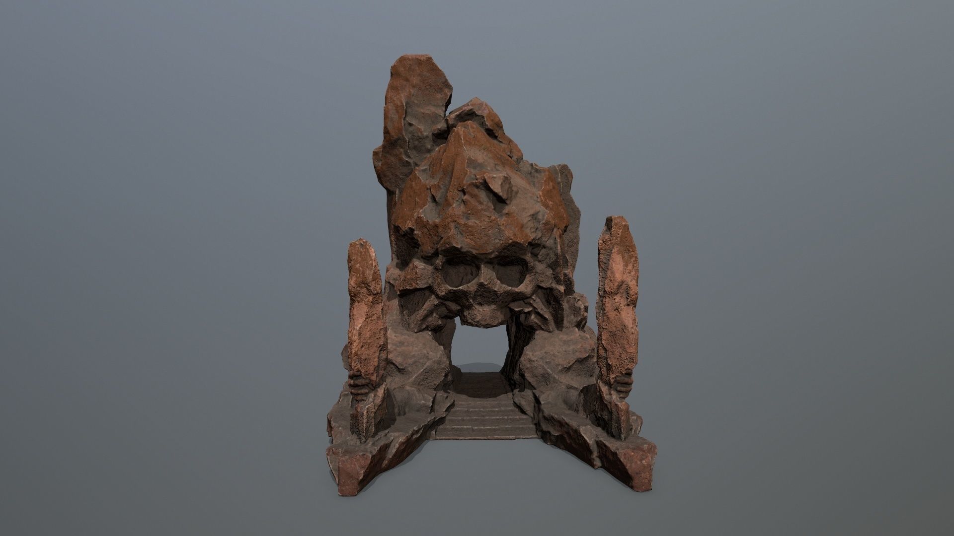 skull gate Low-poly 3D model_10